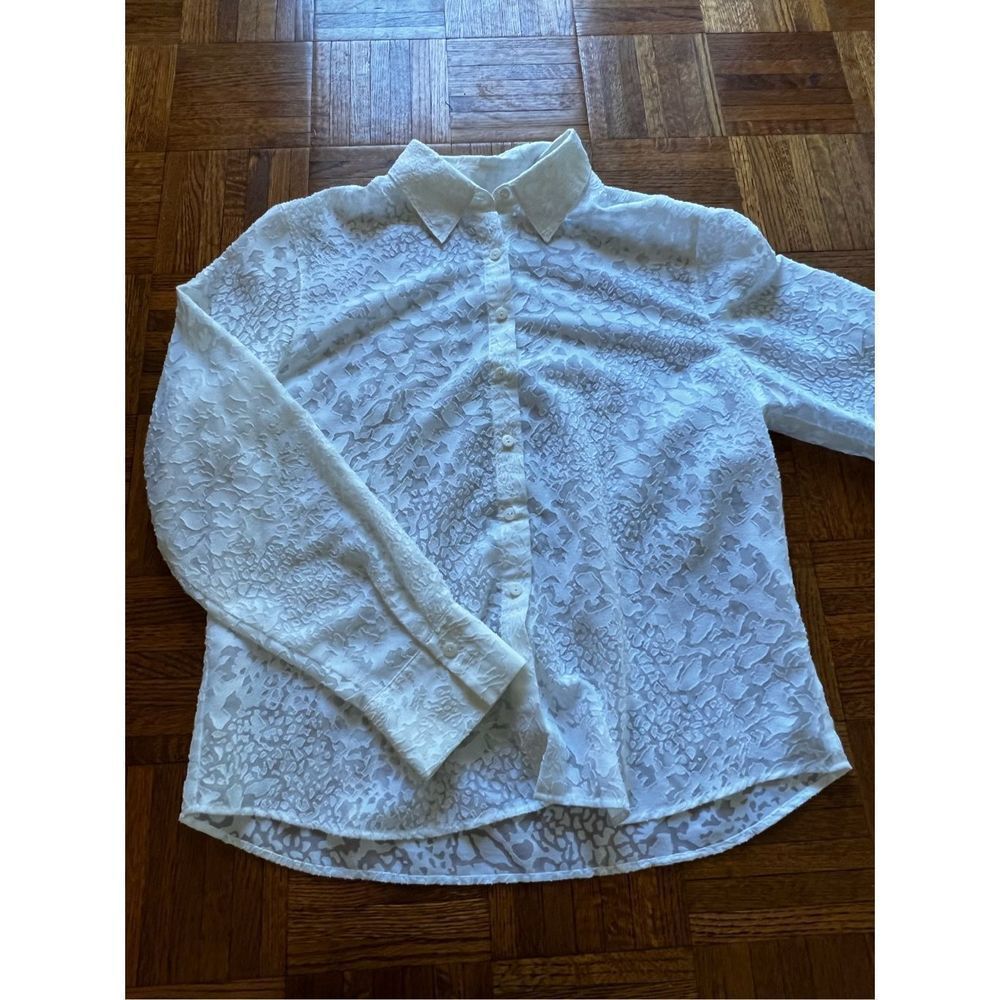 Talbots Size 16 White Swimsuit Cover Up Blouse